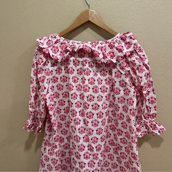 NWT Tuckernuck Pink City Prints Pink White Floral Block Printed Mini Dress Small